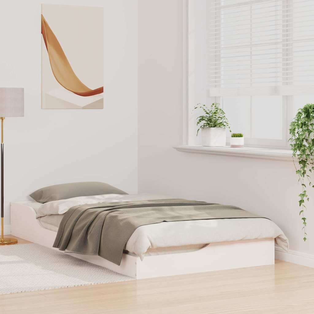 vidaXL Σκελετός Κρεβατιού Λευκό 90 x 190 cm Στερεά ξυλεία πεύκου