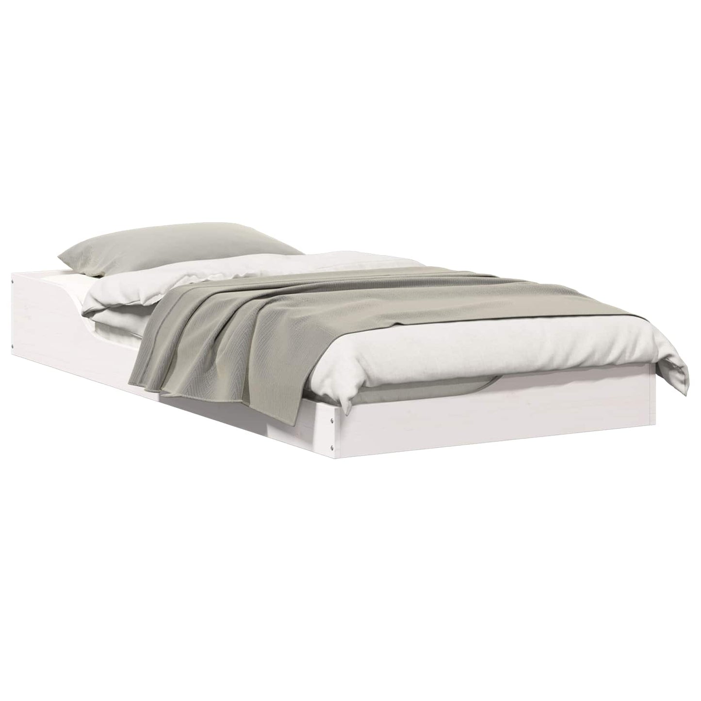 vidaXL Σκελετός Κρεβατιού Λευκό 90 x 190 cm Στερεά ξυλεία πεύκου