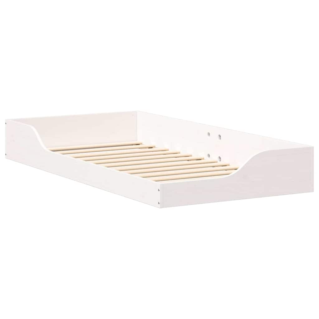 vidaXL Σκελετός Κρεβατιού Λευκό 90 x 190 cm Στερεά ξυλεία πεύκου