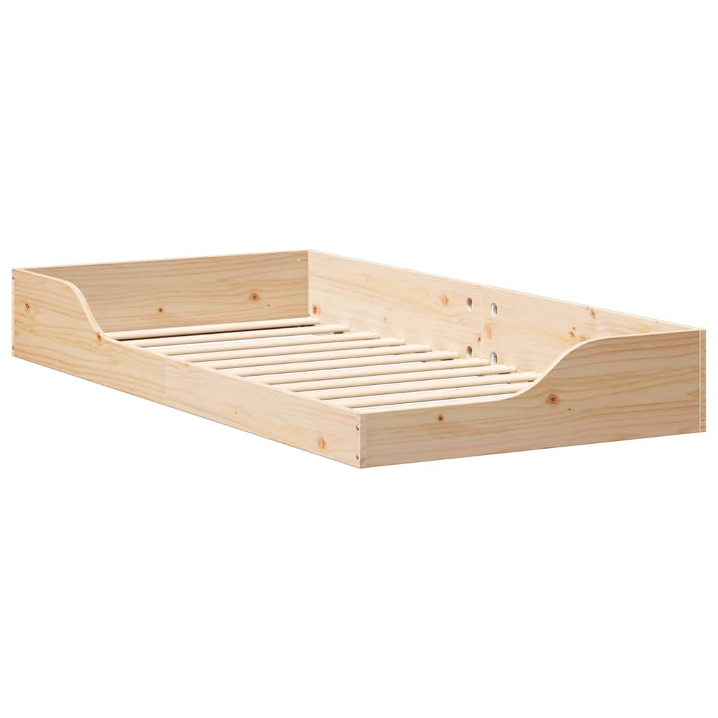vidaXL Σκελετός Κρεβατιού Καφέ 75 x 190 cm Στερεά ξυλεία πεύκου