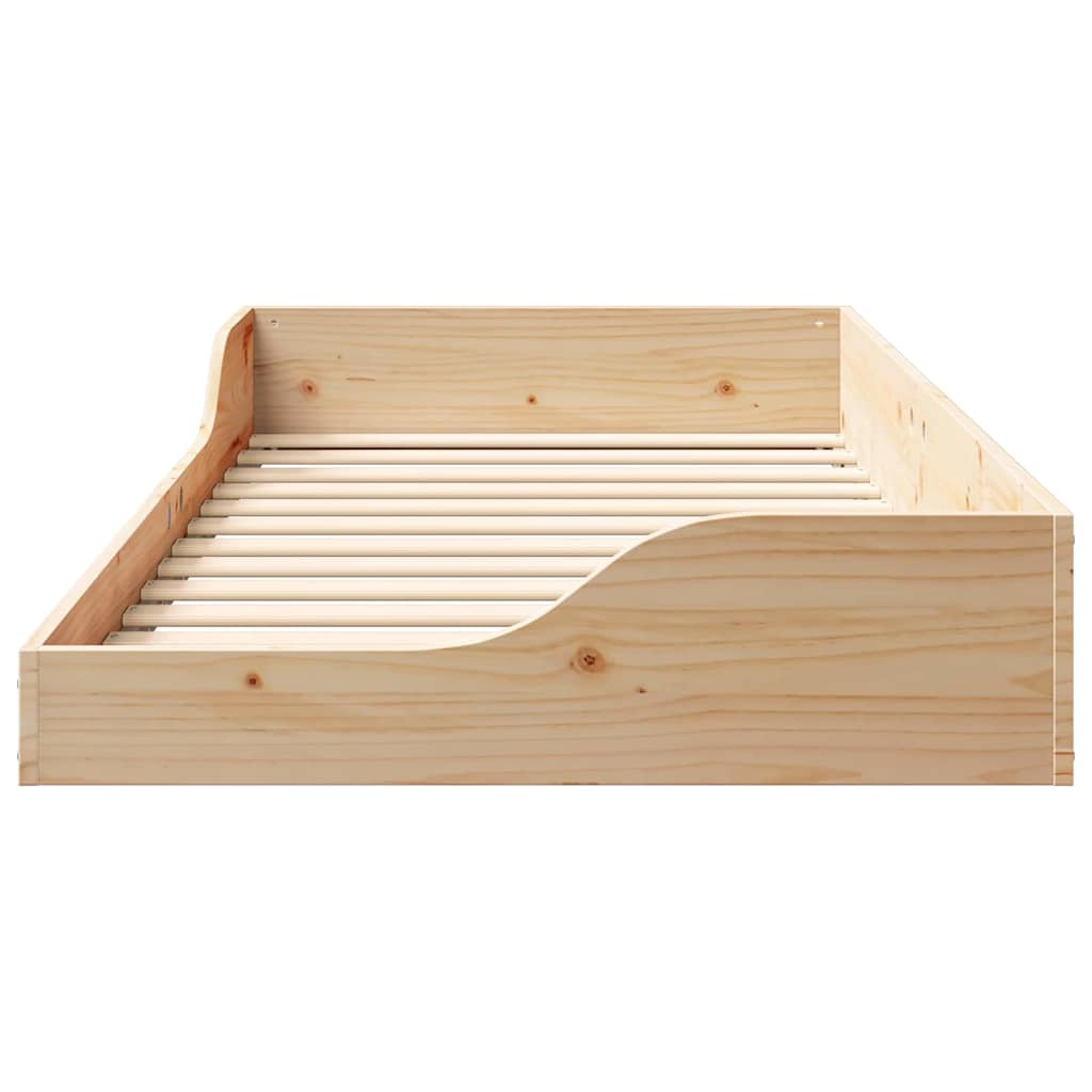 vidaXL Σκελετός Κρεβατιού Καφέ 75 x 190 cm Στερεά ξυλεία πεύκου