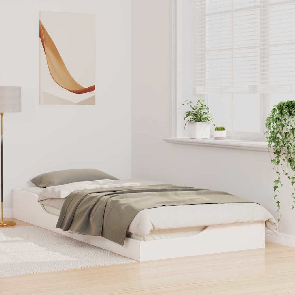 vidaXL Σκελετός Κρεβατιού Λευκό 80 x 210 cm Στερεά ξυλεία πεύκου