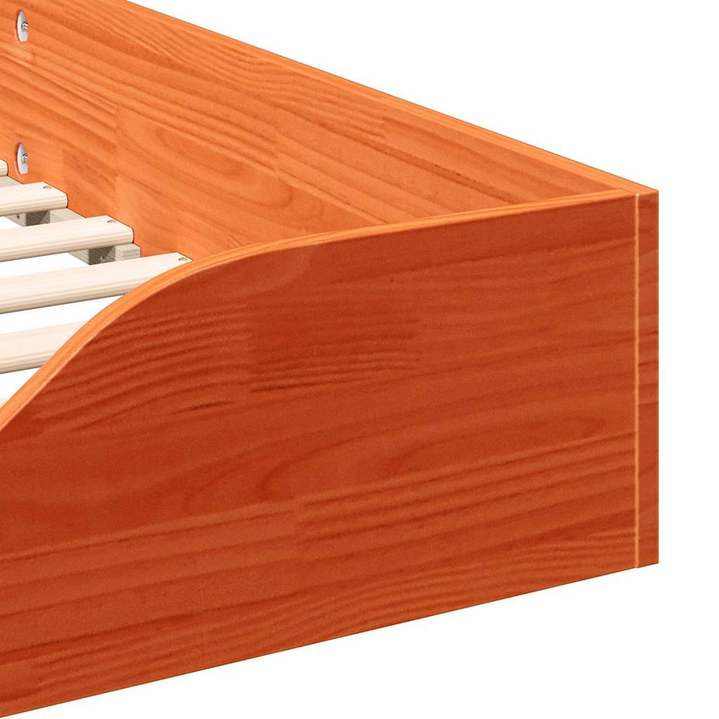 vidaXL Σκελετός Κρεβατιού Κερωτό καφέ 100 x 210 cm