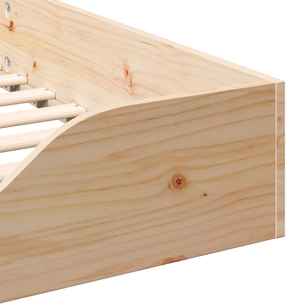 vidaXL Σκελετός Κρεβατιού Καφέ 80 x 220 cm Στερεά ξυλεία πεύκου