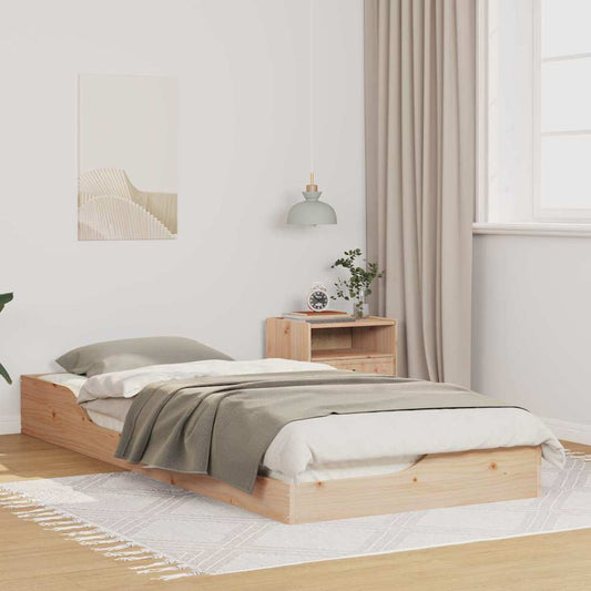 vidaXL Σκελετός Κρεβατιού Καφέ 80 x 220 cm Στερεά ξυλεία πεύκου