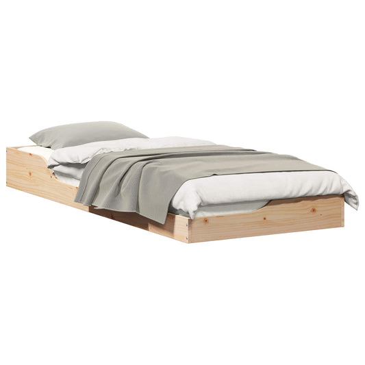 vidaXL Σκελετός Κρεβατιού Καφέ 80 x 220 cm Στερεά ξυλεία πεύκου
