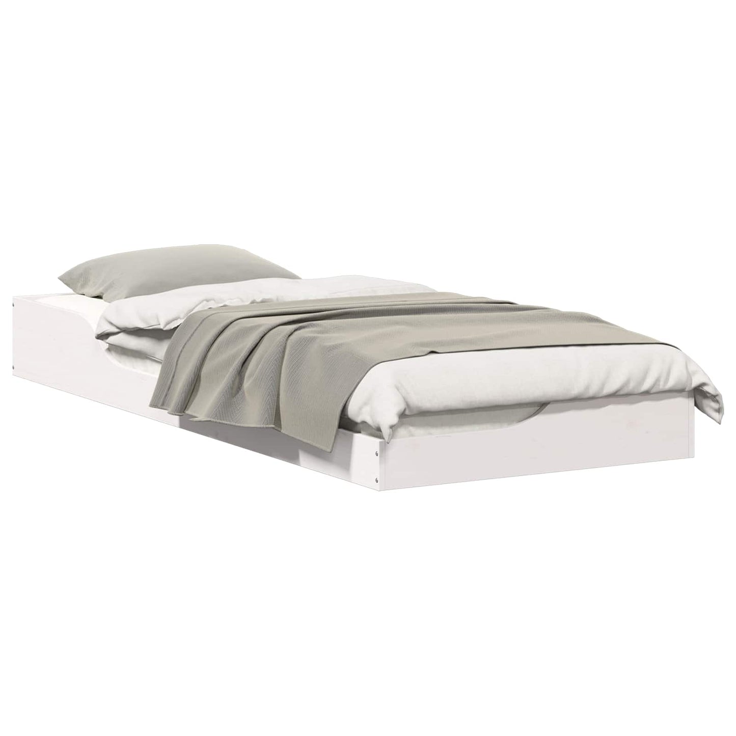 vidaXL Σκελετός Κρεβατιού Λευκό 90 x 220 cm Στερεά ξυλεία πεύκου