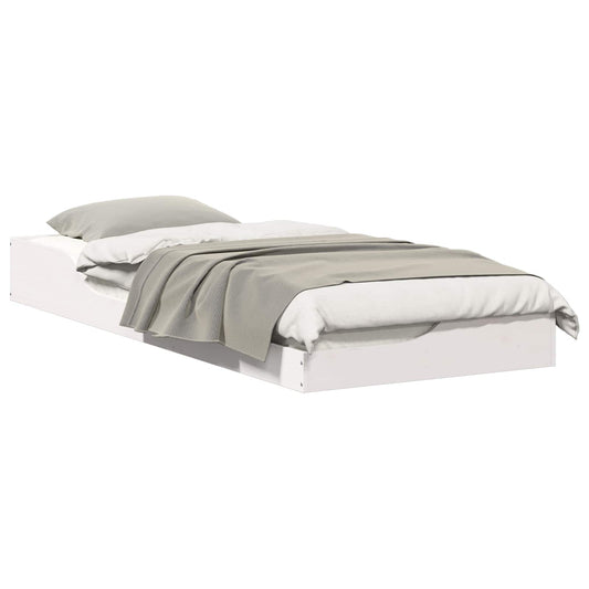vidaXL Σκελετός Κρεβατιού Λευκό 100 x 220 cm Στερεά ξυλεία πεύκου