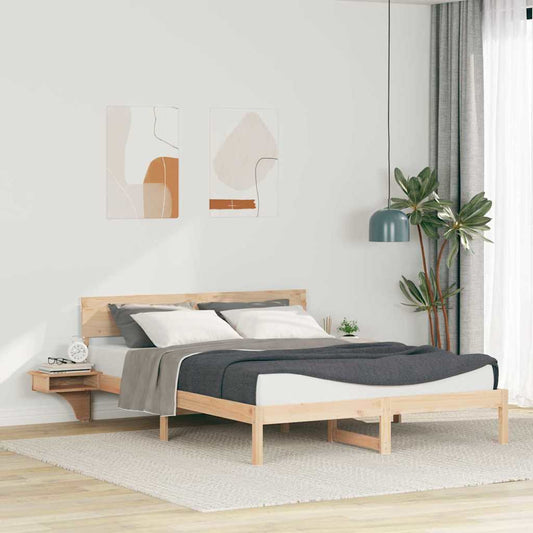 vidaXL Σκελετός Κρεβατιού Καφέ 150 x 200 cm Στερεά ξυλεία πεύκου