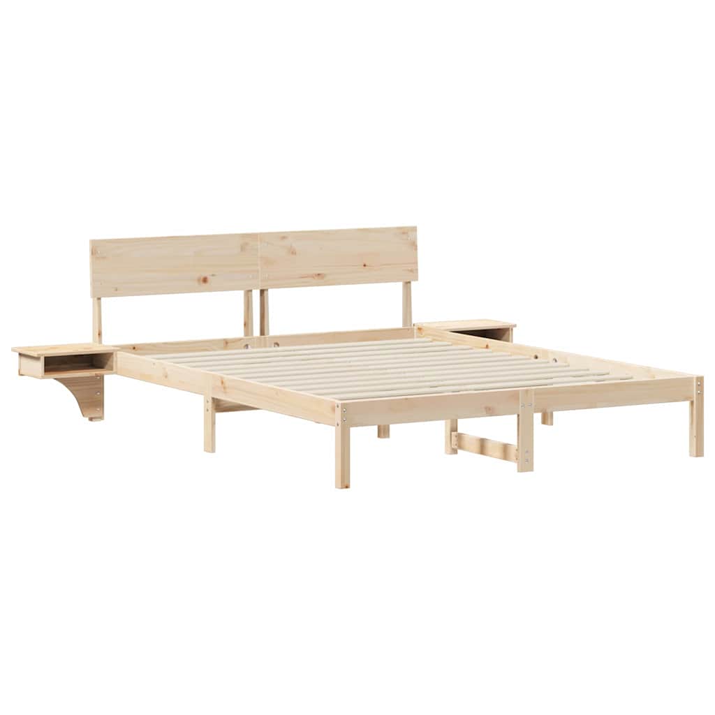 vidaXL Σκελετός Κρεβατιού Καφέ 150 x 200 cm Στερεά ξυλεία πεύκου