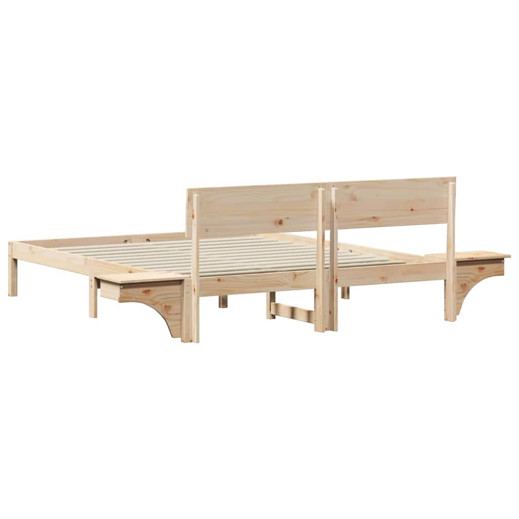 vidaXL Σκελετός Κρεβατιού Καφέ 150 x 200 cm Στερεά ξυλεία πεύκου