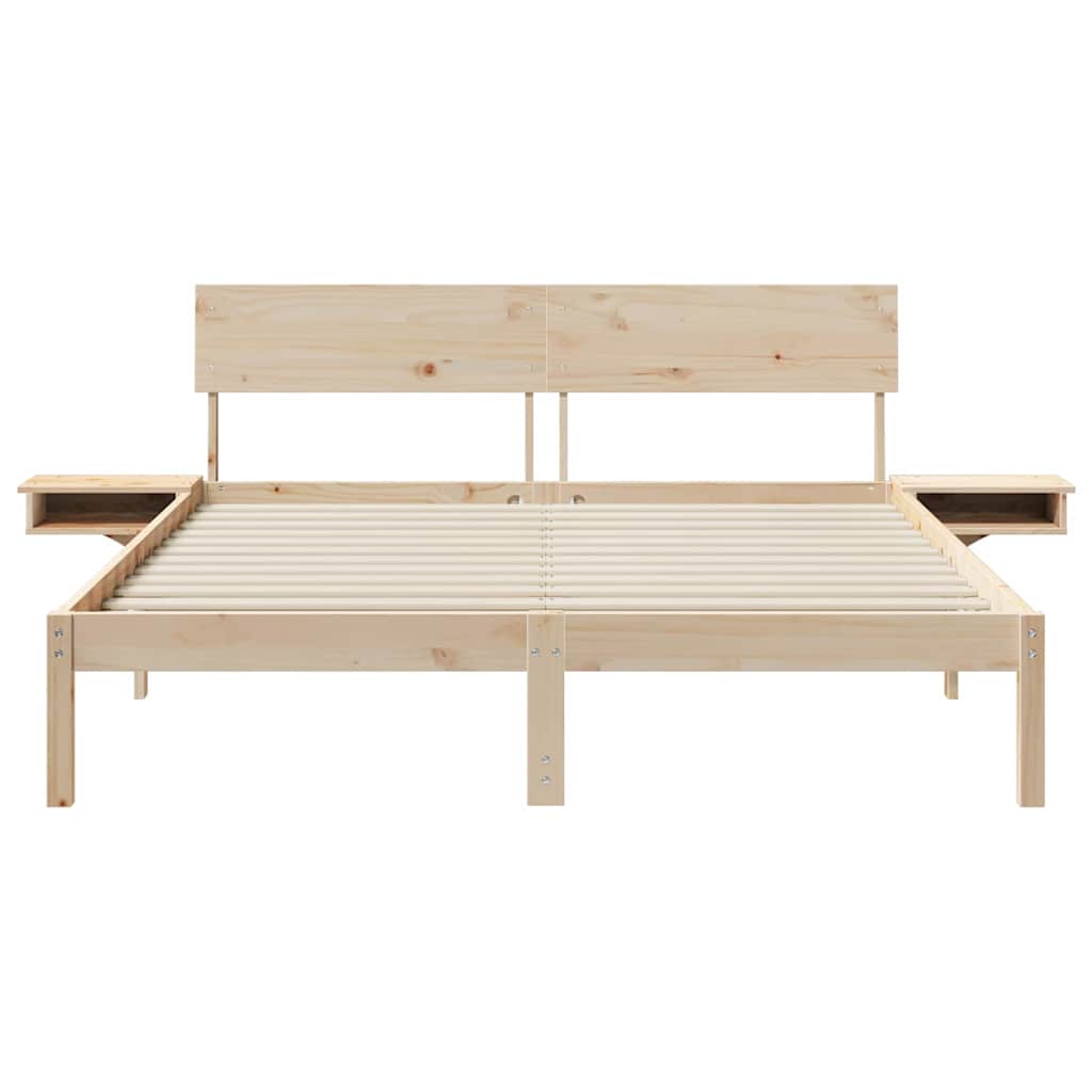 vidaXL Σκελετός Κρεβατιού Καφέ 150 x 200 cm Στερεά ξυλεία πεύκου