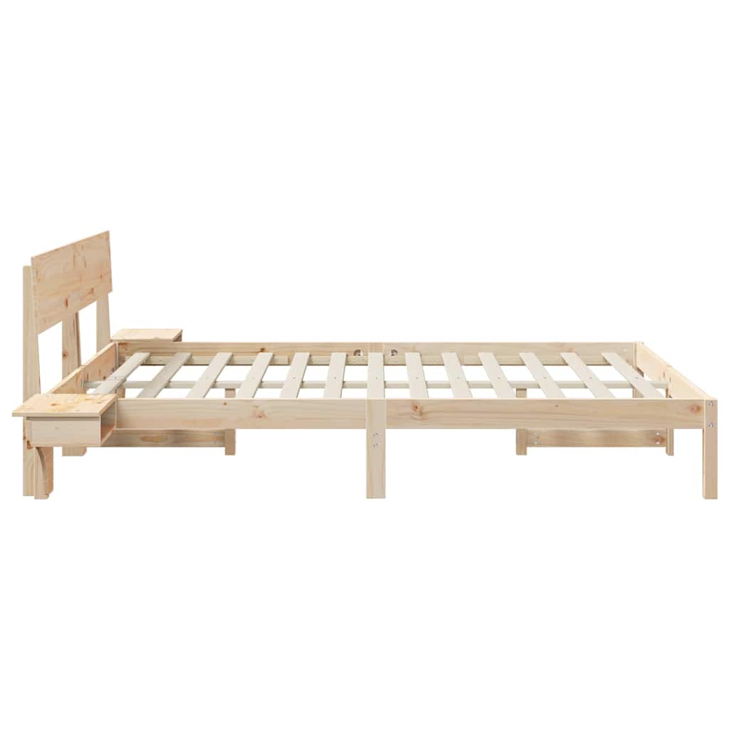 vidaXL Σκελετός Κρεβατιού Καφέ 150 x 200 cm Στερεά ξυλεία πεύκου