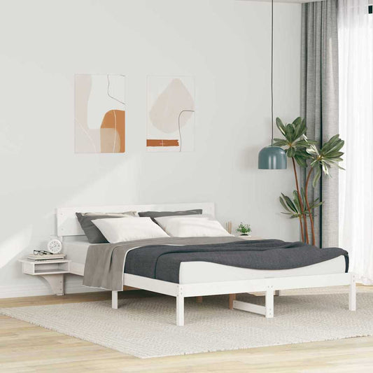 vidaXL Σκελετός Κρεβατιού Λευκό 150 x 200 cm Στερεά ξυλεία πεύκου