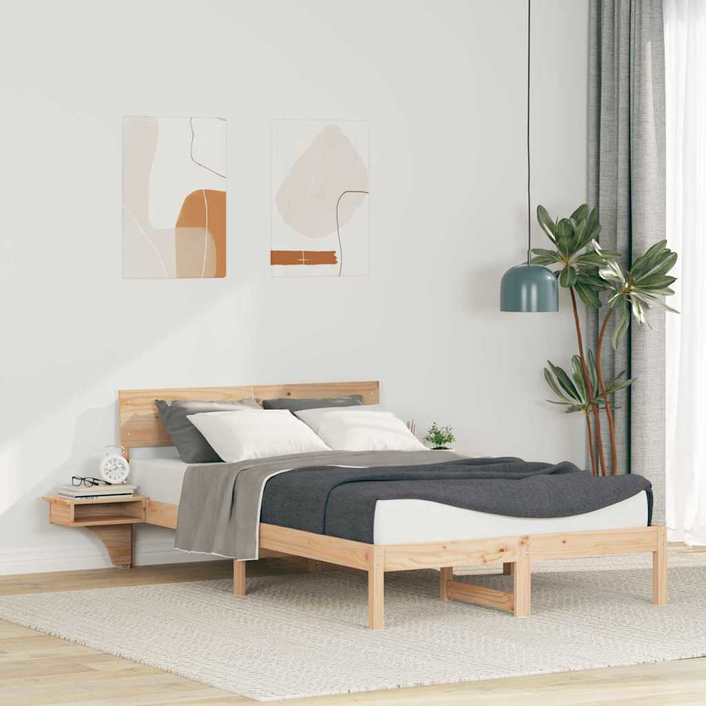 vidaXL Σκελετός Κρεβατιού Καφέ 140 x 200 cm Στερεά ξυλεία πεύκου