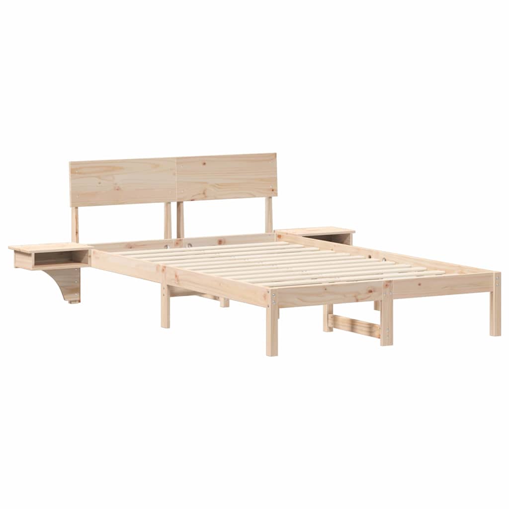 vidaXL Σκελετός Κρεβατιού Καφέ 140 x 200 cm Στερεά ξυλεία πεύκου