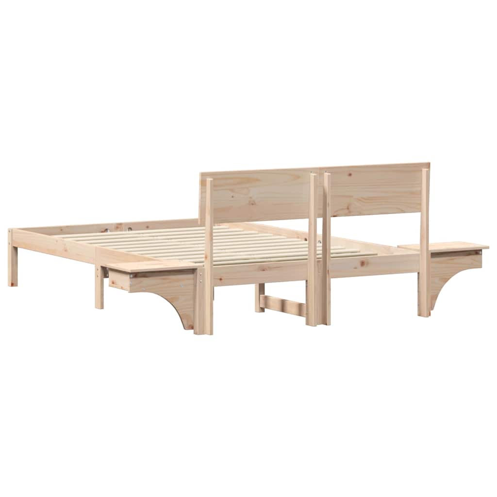 vidaXL Σκελετός Κρεβατιού Καφέ 140 x 200 cm Στερεά ξυλεία πεύκου