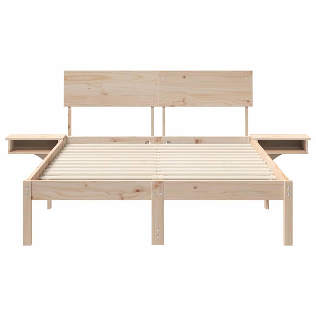 vidaXL Σκελετός Κρεβατιού Καφέ 140 x 200 cm Στερεά ξυλεία πεύκου