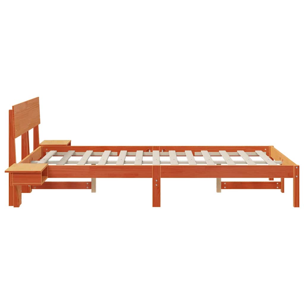 vidaXL Σκελετός Κρεβατιού με κεφαλάρι Κερωτό καφέ 120 x 200 cm