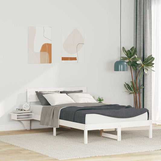 vidaXL Σκελετός Κρεβατιού Λευκό 140 x 190 cm Στερεά ξυλεία πεύκου