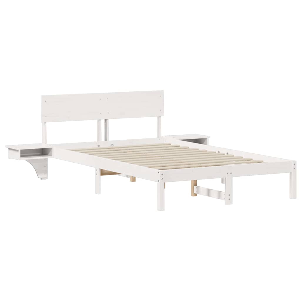 vidaXL Σκελετός Κρεβατιού Λευκό 140 x 190 cm Στερεά ξυλεία πεύκου