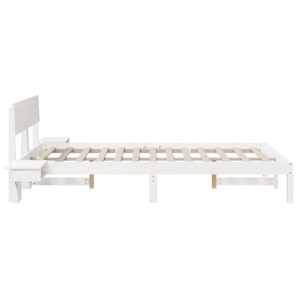 vidaXL Σκελετός Κρεβατιού Λευκό 140 x 190 cm Στερεά ξυλεία πεύκου