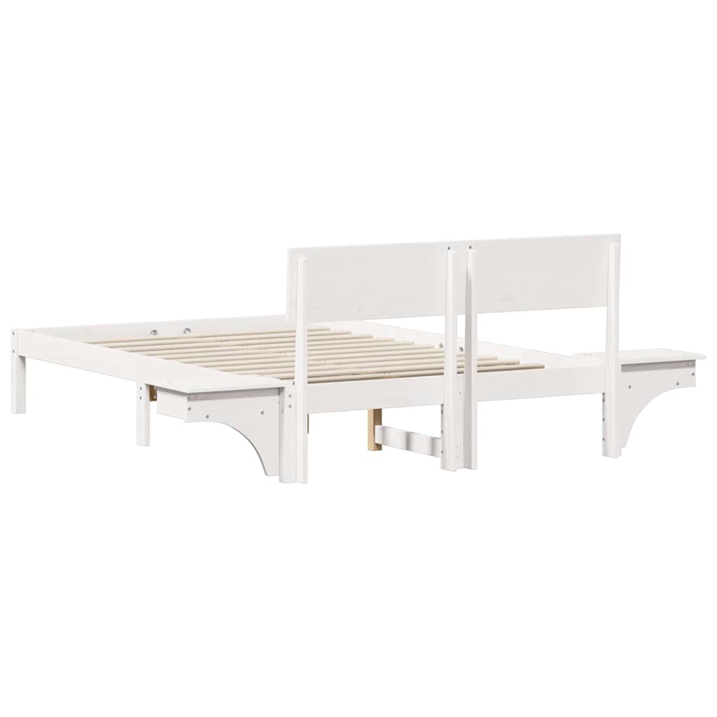 vidaXL Σκελετός Κρεβατιού Λευκό 135 x 190 cm Στερεά ξυλεία πεύκου
