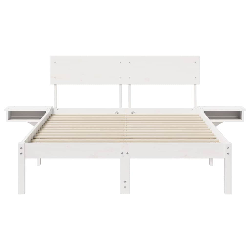 vidaXL Σκελετός Κρεβατιού Λευκό 120 x 190 cm Στερεά ξυλεία πεύκου