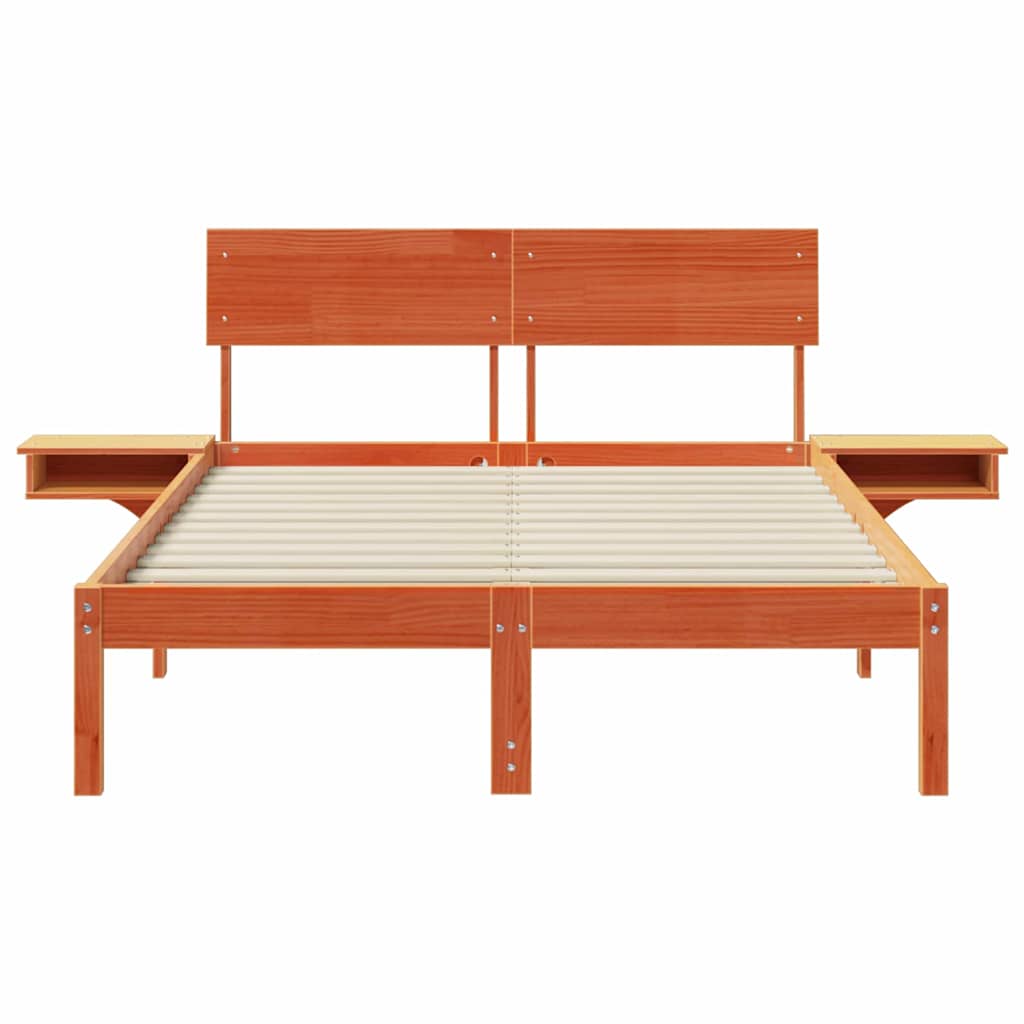 vidaXL Σκελετός Κρεβατιού με κεφαλάρι Κερωτό καφέ 120 x 190 cm