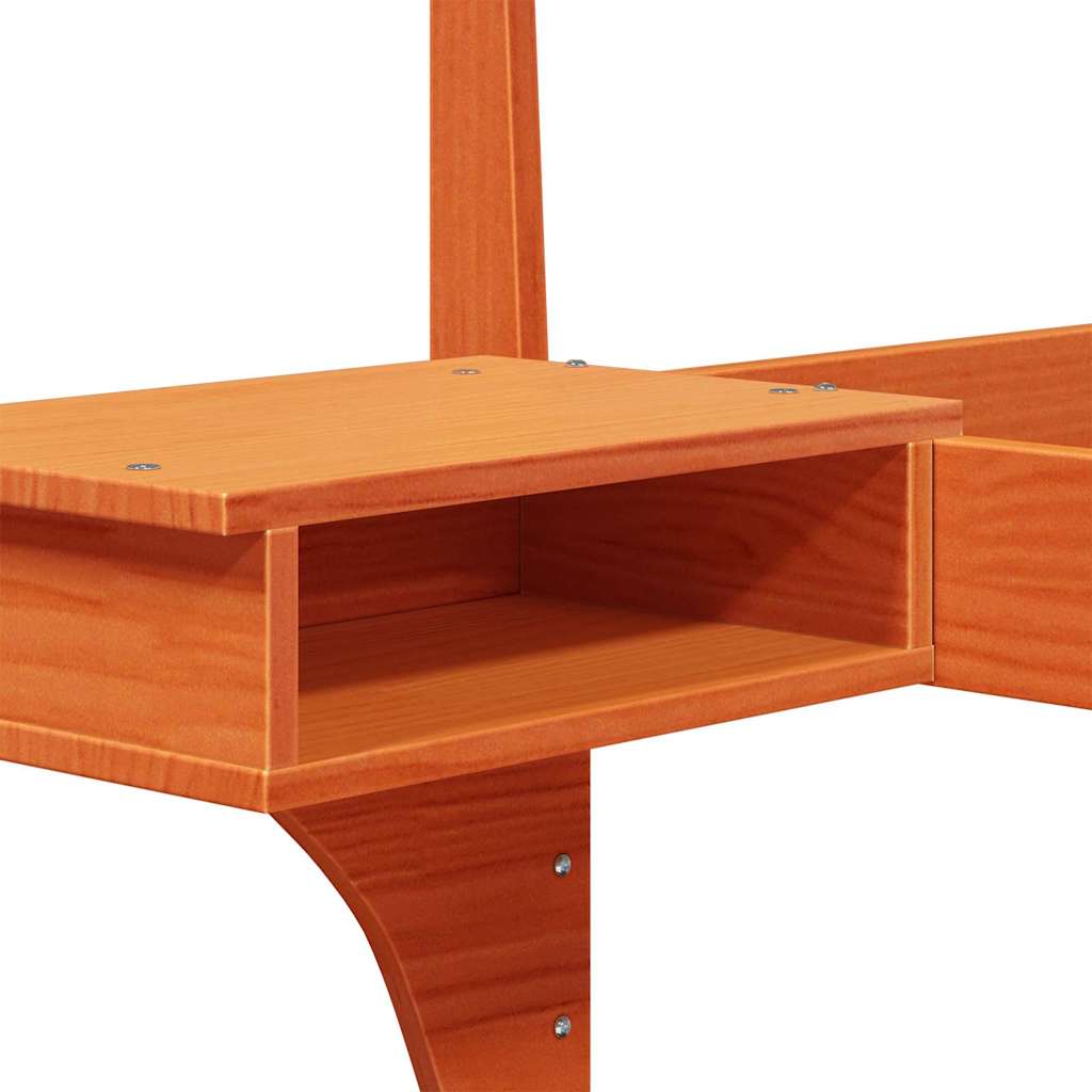 vidaXL Σκελετός Κρεβατιού Κερωτό καφέ 90 x 190 cm Στερεά ξυλεία πεύκου