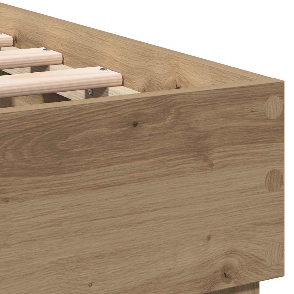 vidaXL Σκελετός Κρεβατιού με κεφαλάρι Artisan Oak 203 x 185 x 70 εκ
