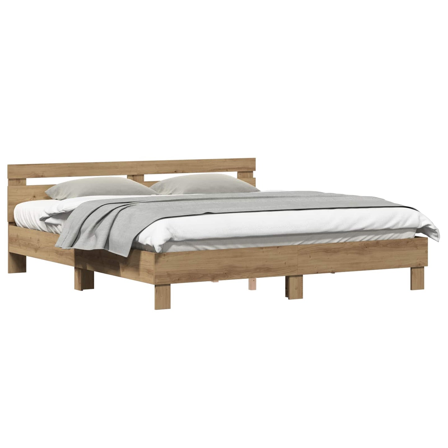 vidaXL Σκελετός Κρεβατιού με κεφαλάρι Artisan Oak 203 x 185 x 70 εκ