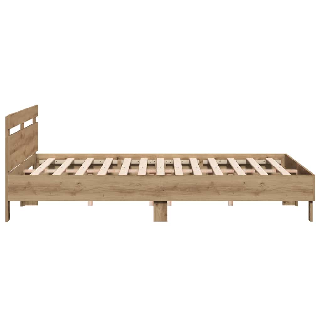 vidaXL Σκελετός Κρεβατιού με κεφαλάρι Artisan Oak 203 x 185 x 70 εκ