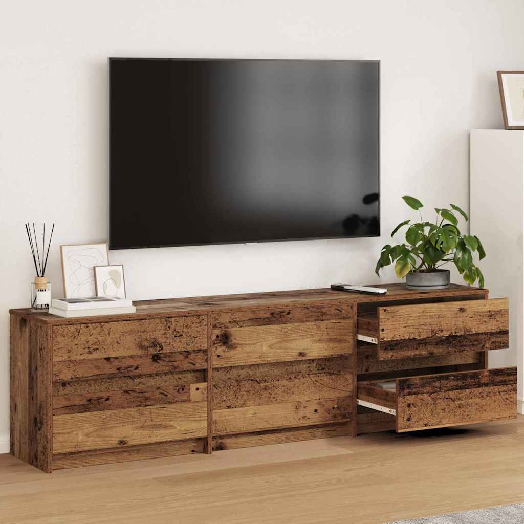 vidaXL Ντουλάπι TV με συρτάρι Καφέ 180 x 34 x 50 εκ Επεξεργασμένο ξύλο