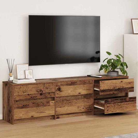 vidaXL Ντουλάπι TV με συρτάρι Καφέ 180 x 34 x 50 εκ Επεξεργασμένο ξύλο