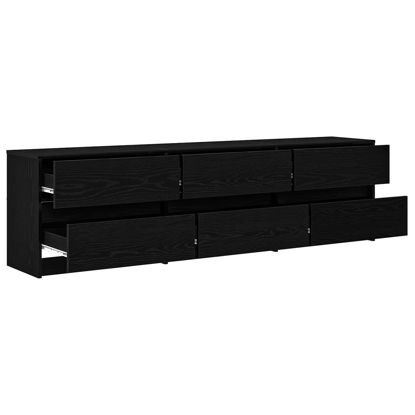vidaXL Μονάδες TV 2 pcs Μαύρη Οξυά 180 x 34 x 50 εκ Επεξεργασμένο ξύλο
