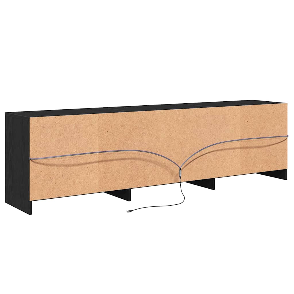 vidaXL Μονάδες TV 2 pcs Μαύρη Οξυά 180 x 34 x 50 εκ Επεξεργασμένο ξύλο