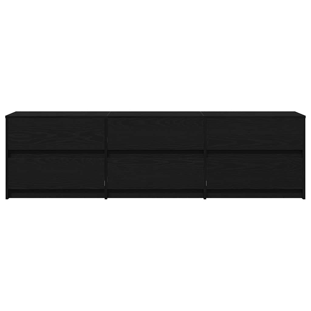 vidaXL Μονάδες TV 2 pcs Μαύρη Οξυά 180 x 34 x 50 εκ Επεξεργασμένο ξύλο