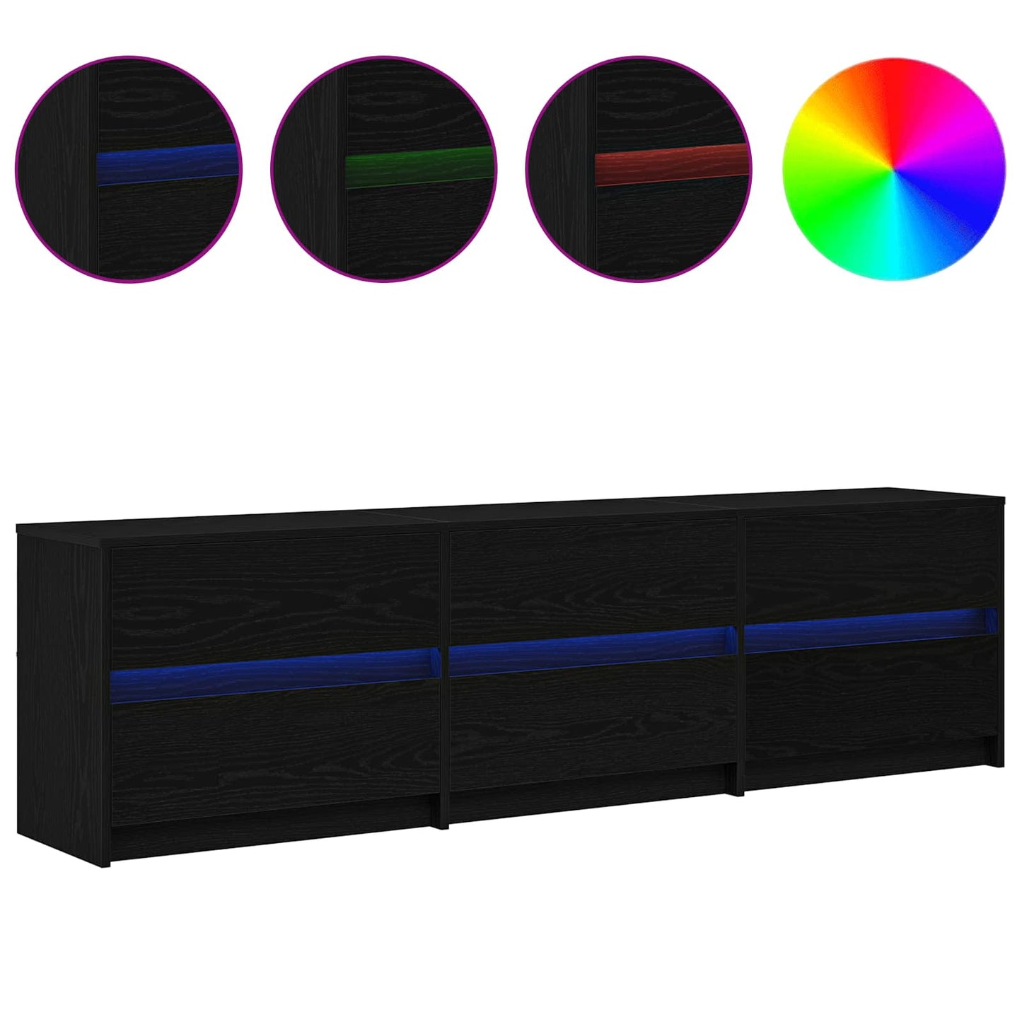 vidaXL Μονάδες TV 2 pcs Μαύρη Οξυά 180 x 34 x 50 εκ Επεξεργασμένο ξύλο