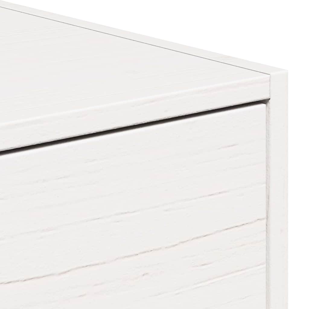 vidaXL Κομοδίνο με συρτάρι Λευκό 50 x 32,5 x 24 εκ Μασίφ ξύλο πεύκου