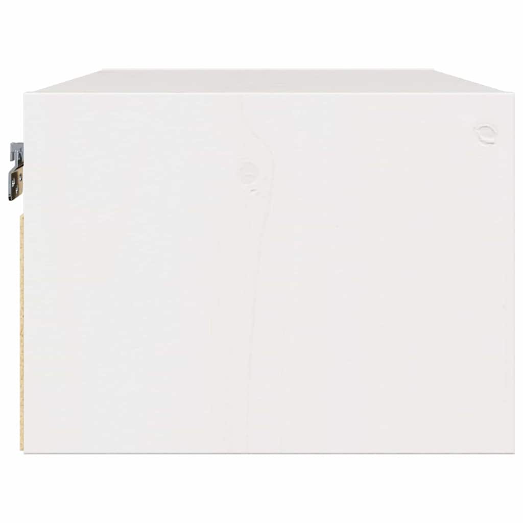 vidaXL Κομοδίνο με συρτάρι Λευκό 50 x 32,5 x 24 εκ Μασίφ ξύλο πεύκου