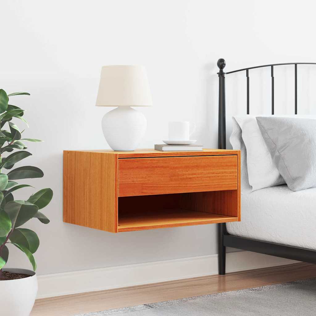 vidaXL Κομοδίνο Κερωτό καφέ 50 x 32,5 x 24 εκ Μασίφ ξύλο πεύκου