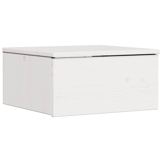 vidaXL Κομοδίνο με συρτάρι Λευκό 37 x 35 x 18,5 εκ Μασίφ ξύλο πεύκου