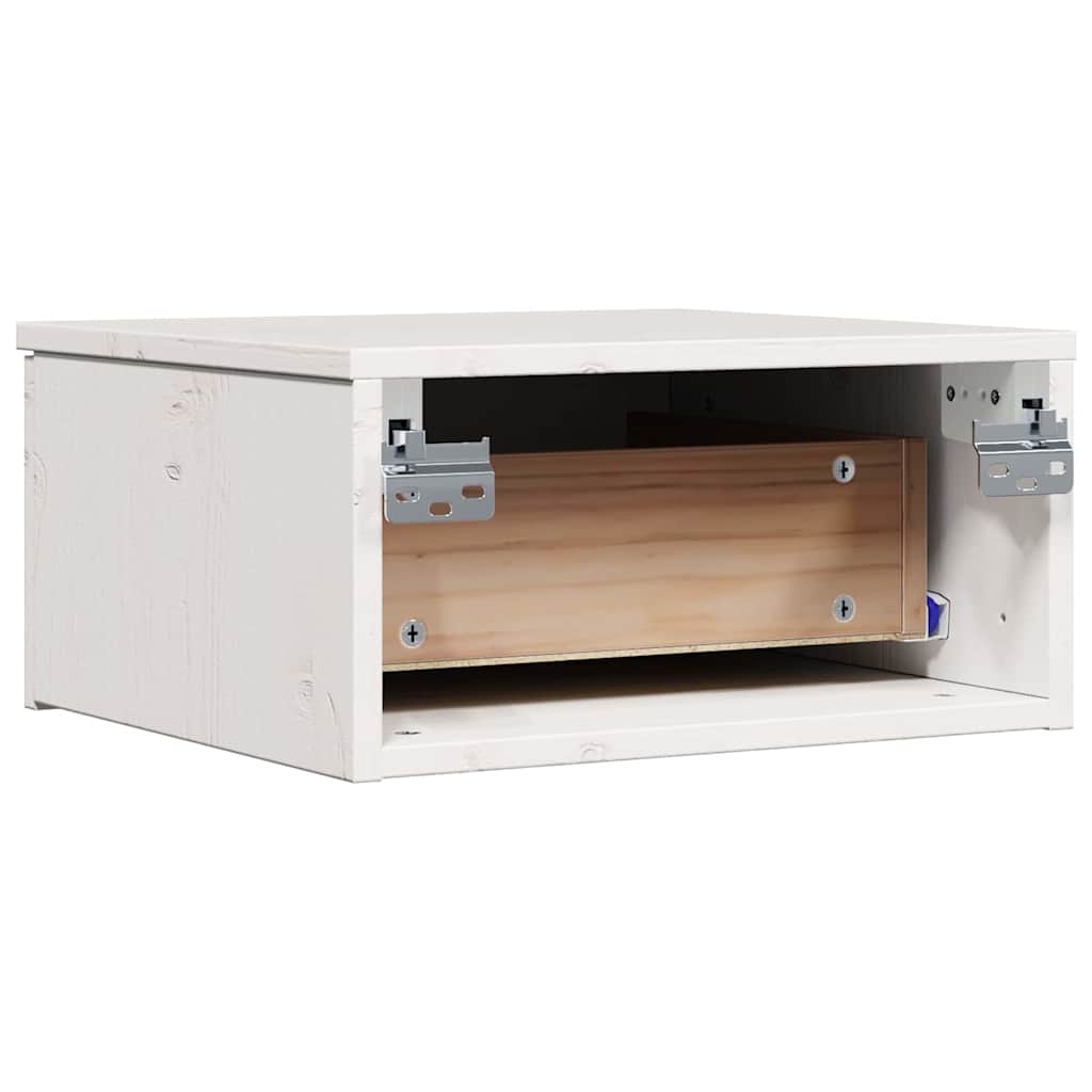 vidaXL Κομοδίνο 2 pcs Λευκό 37 x 35 x 18,5 εκ Μασίφ ξύλο πεύκου