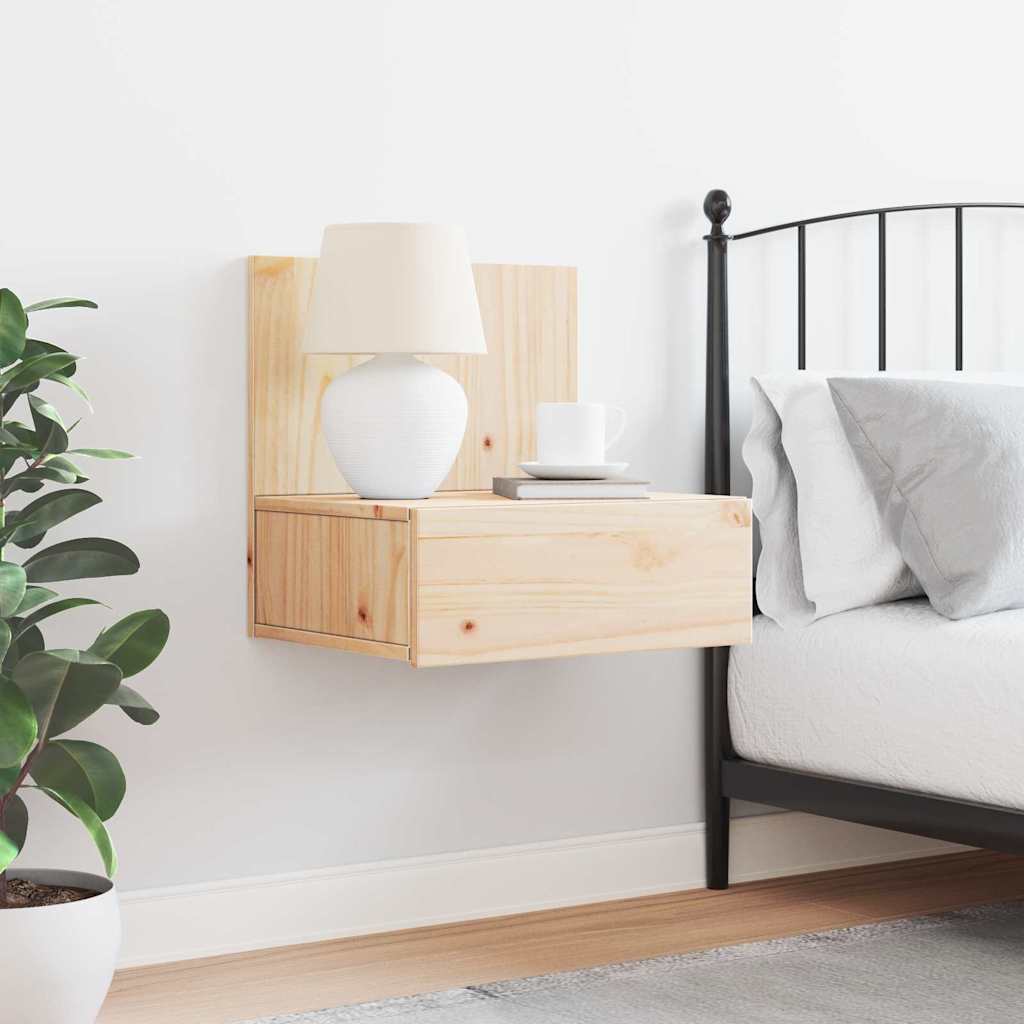 vidaXL Κομοδίνο με συρτάρι Καφέ 42 x 32,5 x 40 εκ Μασίφ ξύλο πεύκου