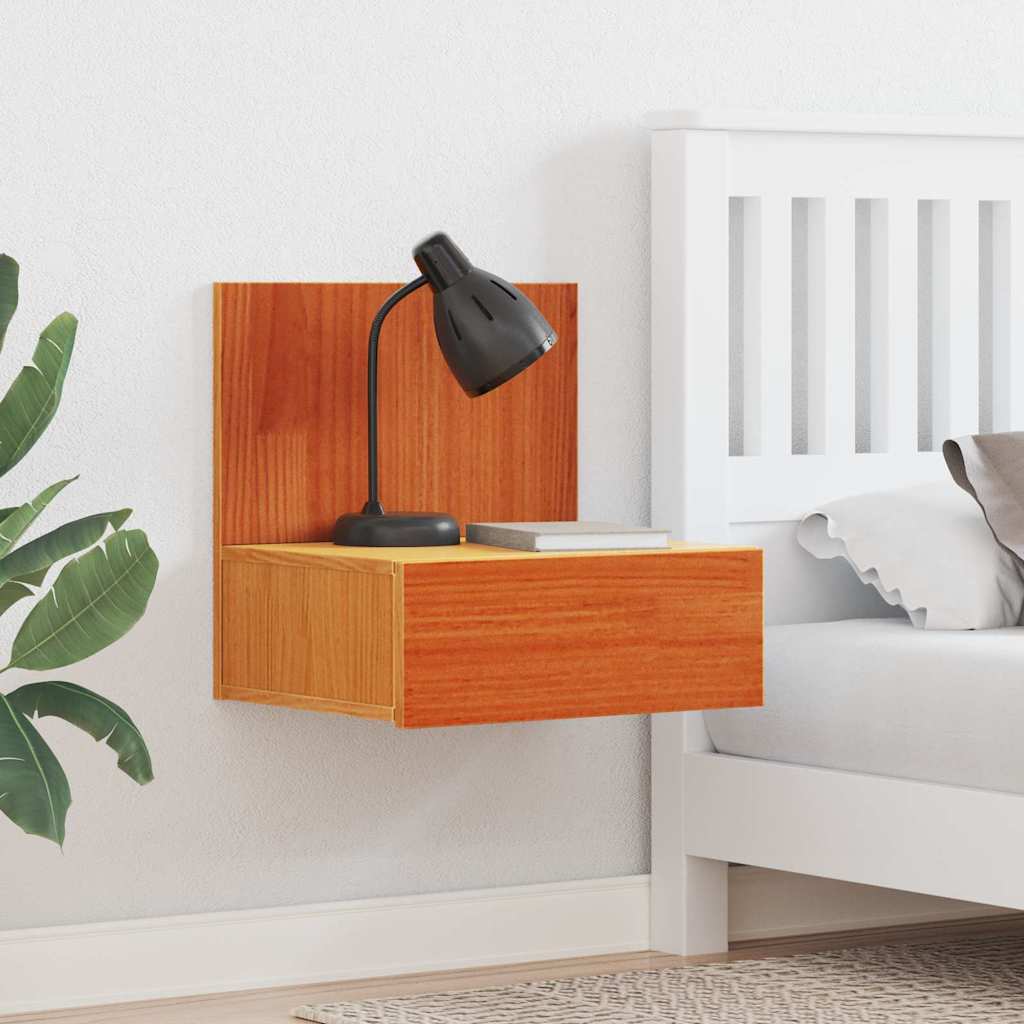 vidaXL Κομοδίνο Κερωτό καφέ 42 x 32,5 x 40 εκ Μασίφ ξύλο πεύκου