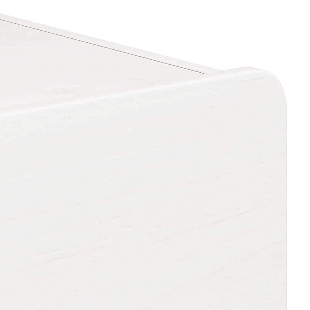 vidaXL Κομοδίνο με συρτάρι Λευκό 39 x 34 x 33 εκ. Μασίφ ξύλο πεύκου