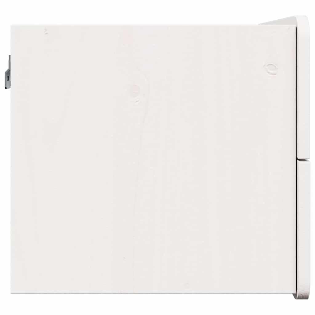 vidaXL Κομοδίνο με συρτάρι Λευκό 39 x 34 x 33 εκ. Μασίφ ξύλο πεύκου