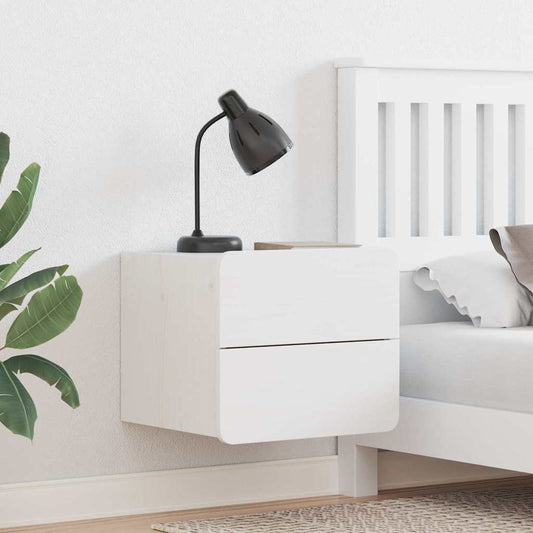 vidaXL Κομοδίνο 2 pcs Λευκό 39 x 34 x 33 εκ. Μασίφ ξύλο πεύκου