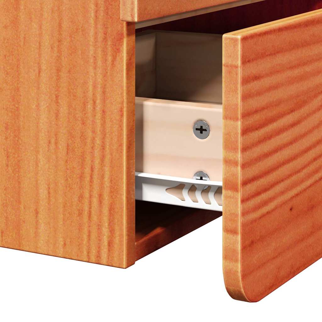 vidaXL Κομοδίνο Κερωτό καφέ 39 x 34 x 33 εκ. Μασίφ ξύλο πεύκου